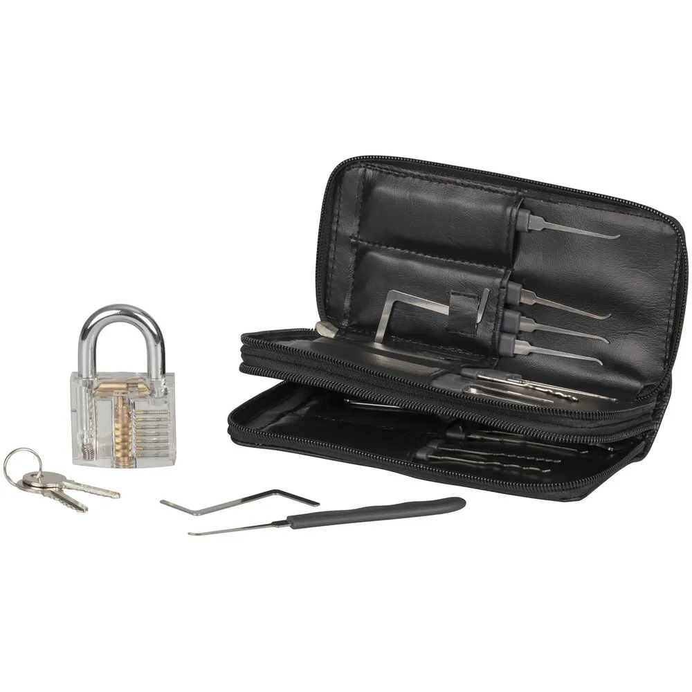 24 Piece Lock Picking Kit with Practice Padlock | Jaycar Australia