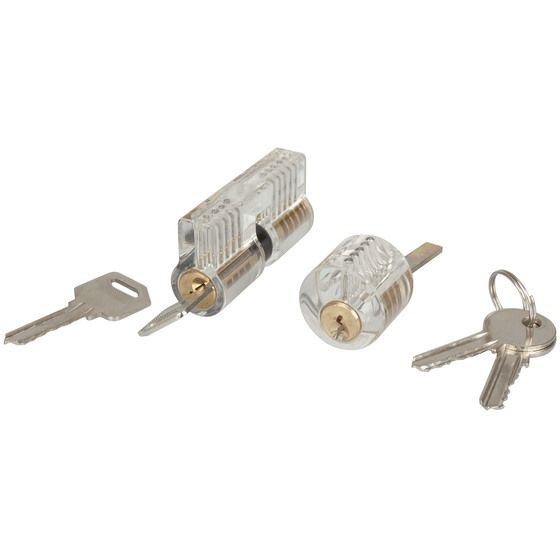 Jaycar 2-Piece Cylinder Practice Locks – See-Through Locksport Training