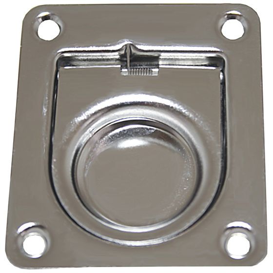 Jaycar Flush Pull 44 x 38mm – 304 Stainless Steel with Anti-Rattle Spring (Marine & Caravan)