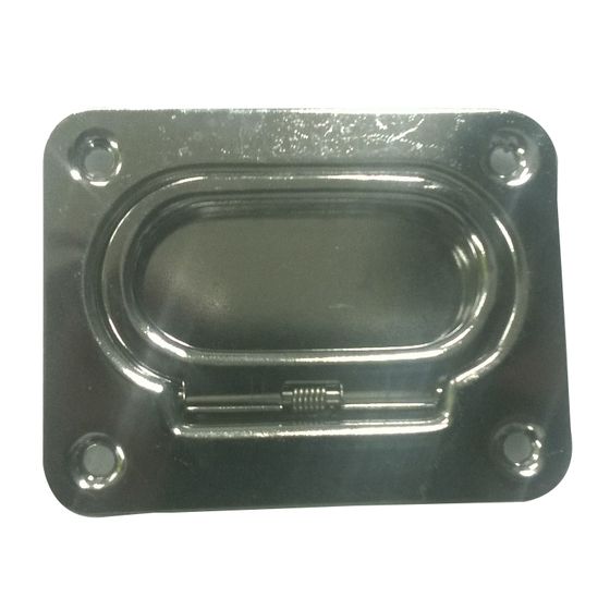 Jaycar Flush Pull 76 x 57mm – 304 Stainless Steel with Anti-Rattle Spring (Marine & Caravan)