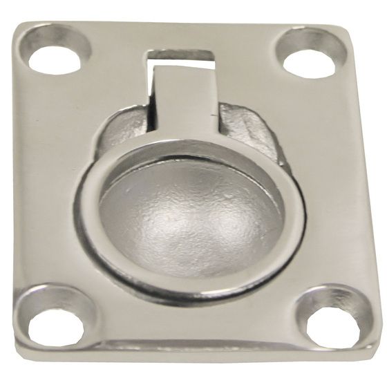 Jaycar Cast Flush Pull 47 x 37mm – 316 Stainless Steel, Mirror Finish (Rectangular)
