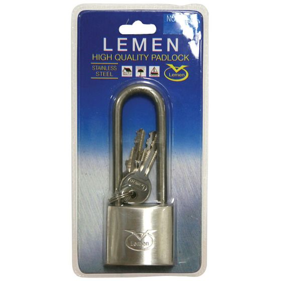 Jaycar 30mm Long Shackle Stainless Steel Padlock – 304 Grade Marine Lock