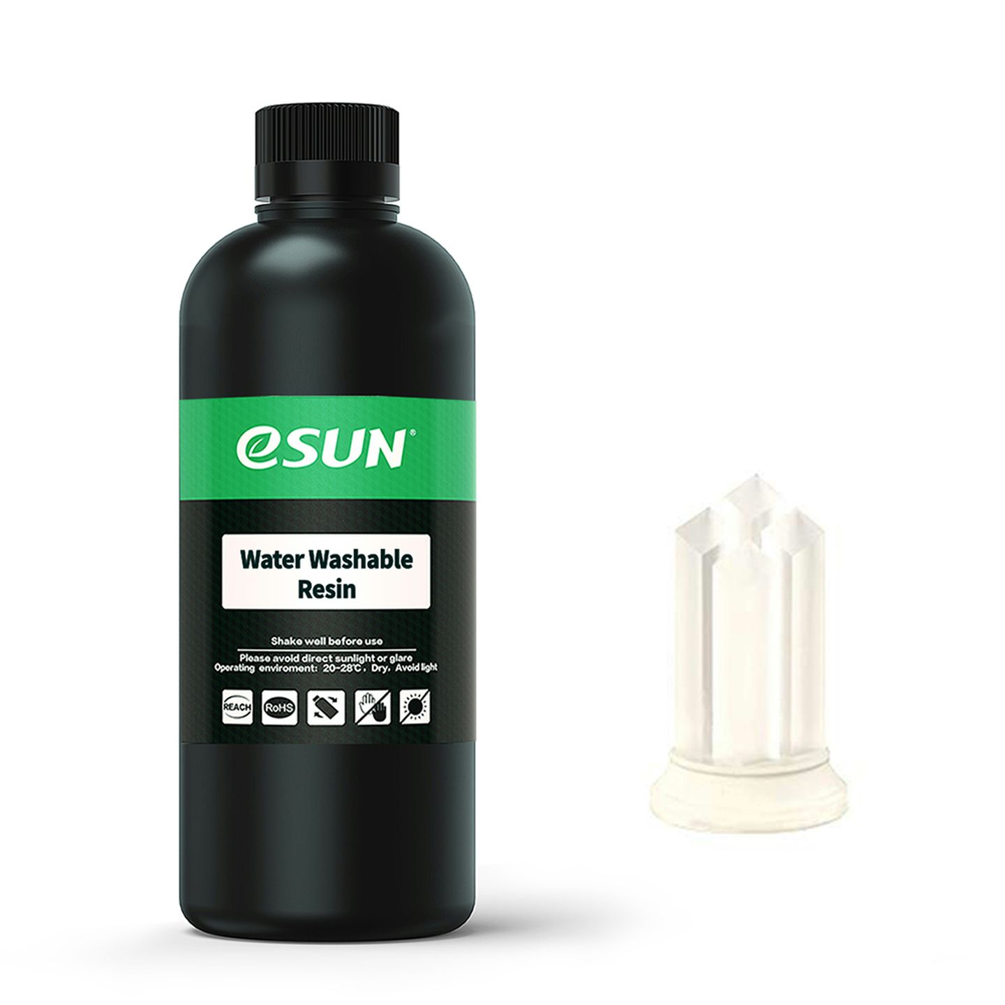 eSUN Clear Water Washable 500g Resin for SLA 3D Printers