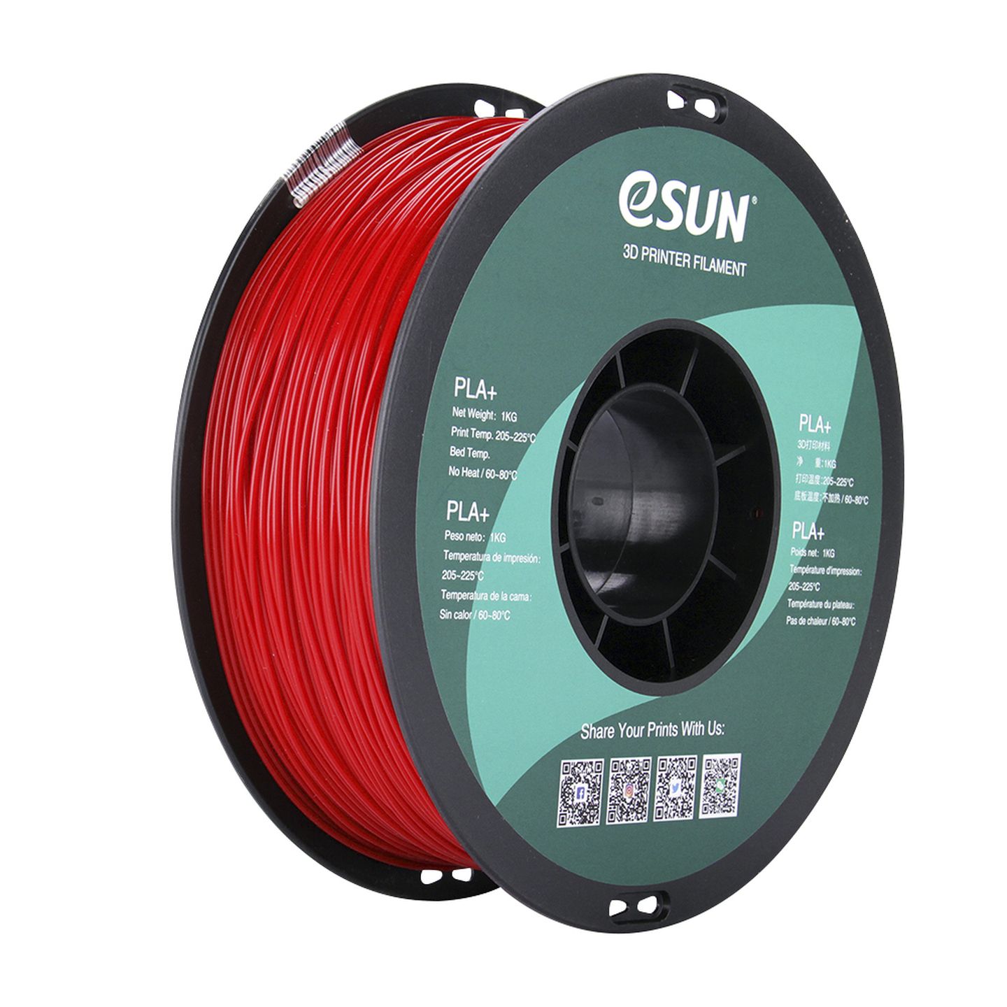 1.75mm Fire Engine Red eSUN PLA Filament 1kg Roll