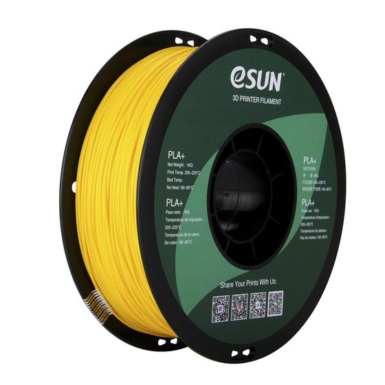 eSUN PLA+ 3D Printer Filament – Yellow, 1.75mm, 1kg Roll