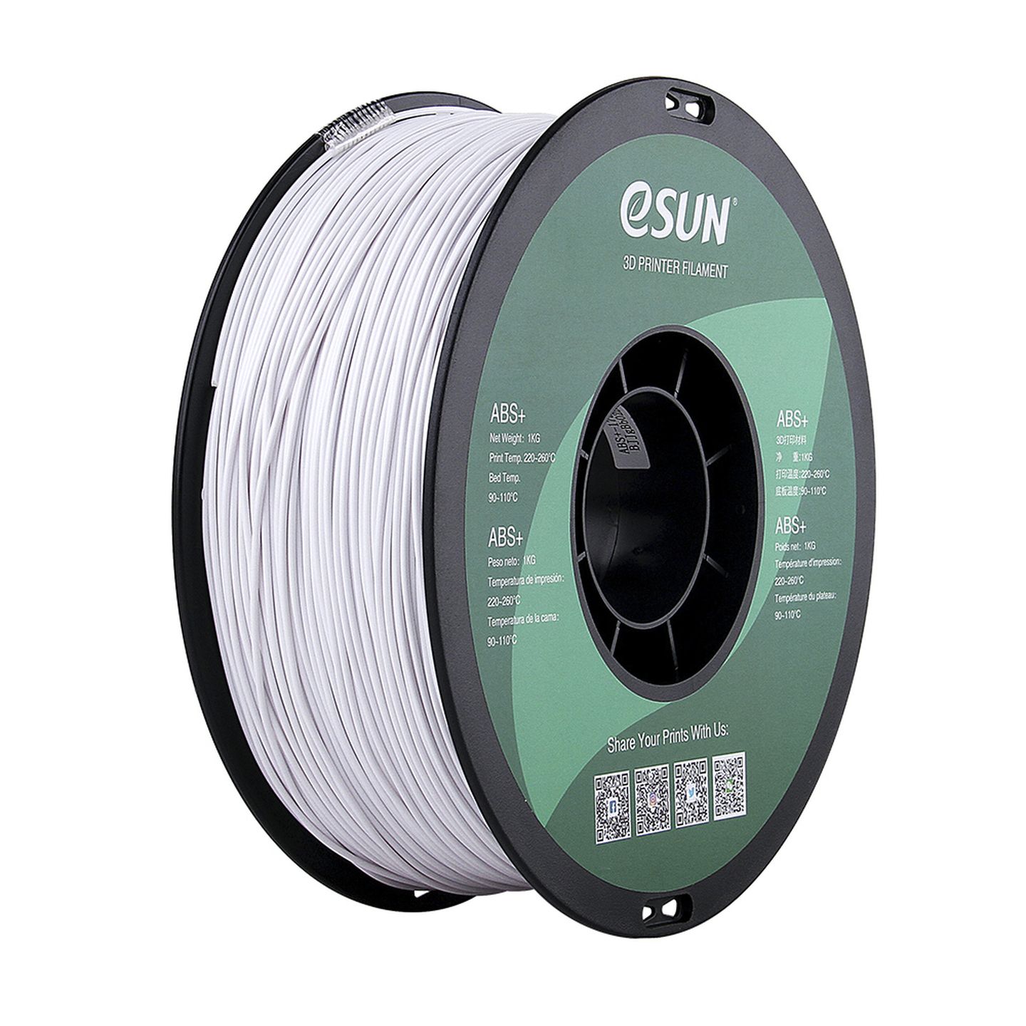 eSUN White ABS Filament 1kg 1.75mm