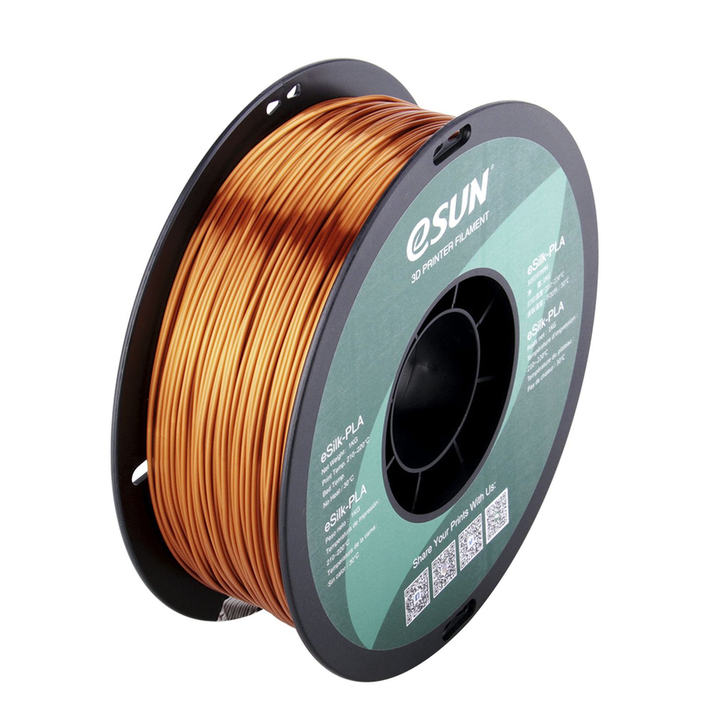 1.75mm Copper eSUN ePLA-Silk Filament 1kg Roll