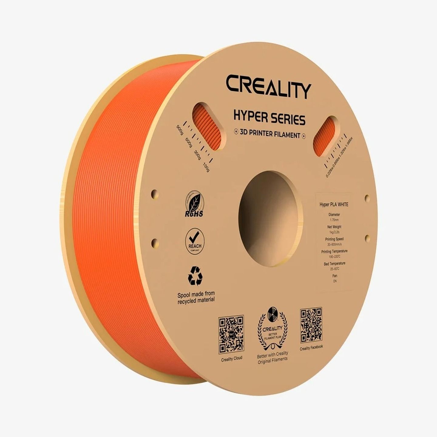 1.75MM ORANGE CREALITY HYPER PLA FILAMENT | Jaycar Australia