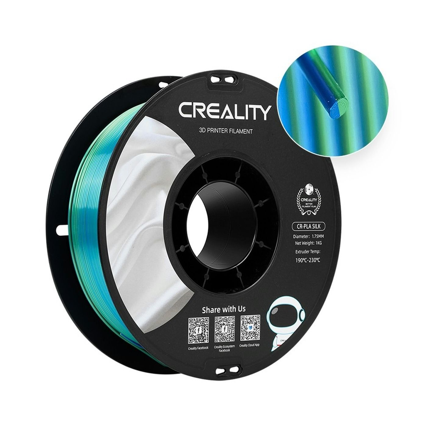 Filament CR-Silk Blue-Green 1.75MM 1KG RL