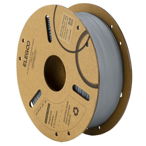 Elegoo PLA Filament Grey 1.75mm 1kg – Beginner-Friendly 3D Printing Spool