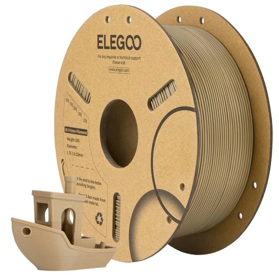 Elegoo PLA Filament – Wood Colour | 1.75mm × 1kg | Non-Toxic, Odourless