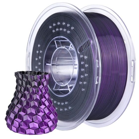ELEGOO SILK PLA FILAMENT SILK BLACK PURPLE 1.75MM 1KG