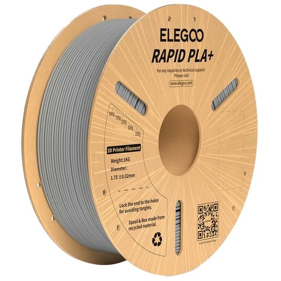 ELEGOO Rapid PLA+ Filament – Grey, 1.75 mm, 1 kg