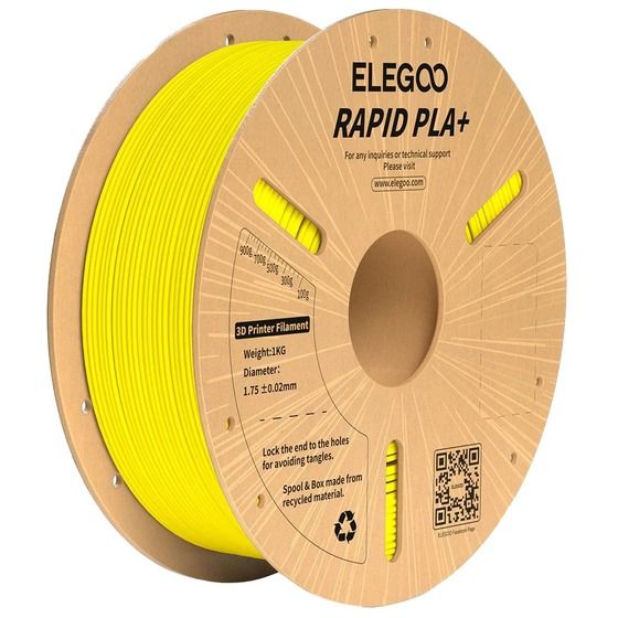 ELEGOO Rapid PLA+ Filament – Yellow, 1.75 mm, 1 kg