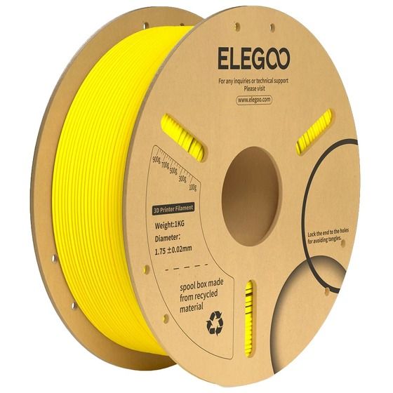 Elegoo PLA+ Filament Yellow 1.75mm 1kg Spool