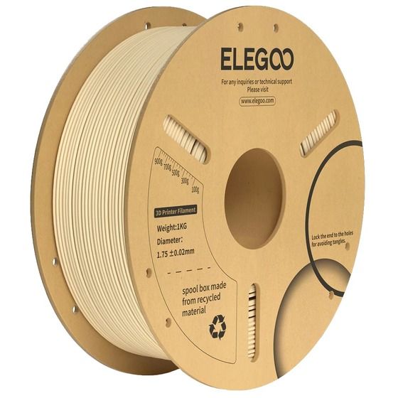 Elegoo PLA+ Filament – Beige, 1.75mm, 1kg Spool