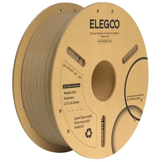 Elegoo PLA+ Filament – Wood Colour, 1.75mm, 1kg Spool