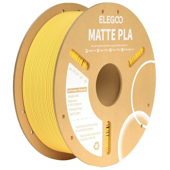 Elegoo PLA Matte Filament – Sunshine Yellow, 1.75mm, 1kg