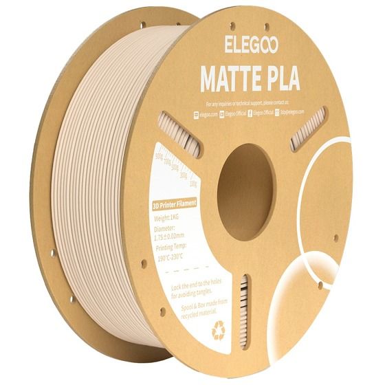 Elegoo PLA Matte Filament – Beige, 1.75mm, 1kg (TL6493)
