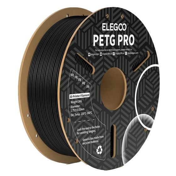 Elegoo PETG Pro Filament – Black, 1.75mm, 1kg (TL6495)