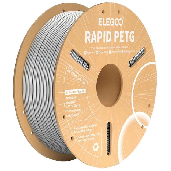 Elegoo Rapid PETG Filament – Silver, 1.75mm, 1kg Spool