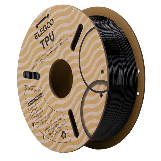 Elegoo TPU 95A Filament – Black, 1.75mm, 1kg Spool