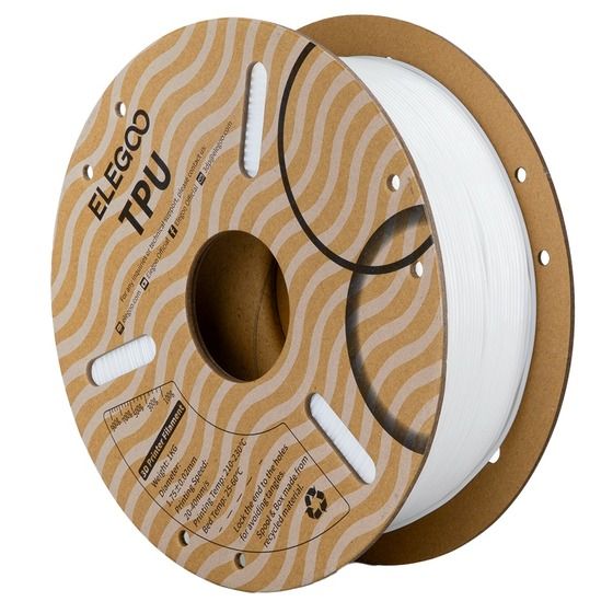 Elegoo TPU 95A Filament – White, 1.75mm, 1kg Spool