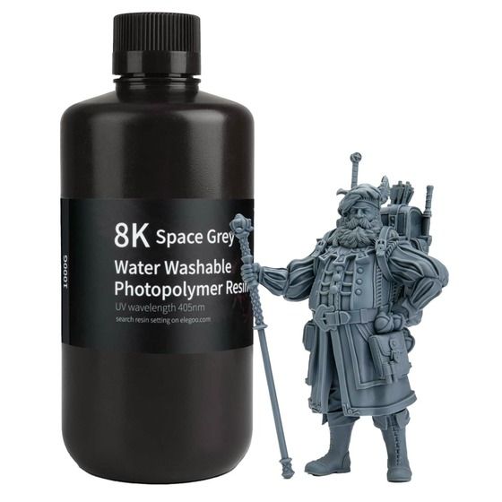 Elegoo 8K Water Washable Resin – Space Grey, 1kg