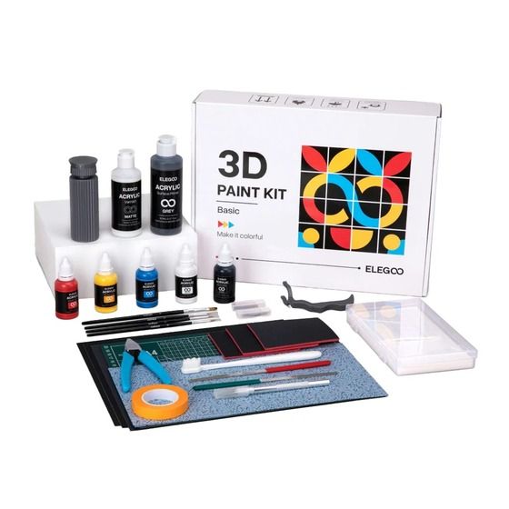 ELEGOO Model Paint Kit – Brushes, Wet Palette, Primer & Varnish