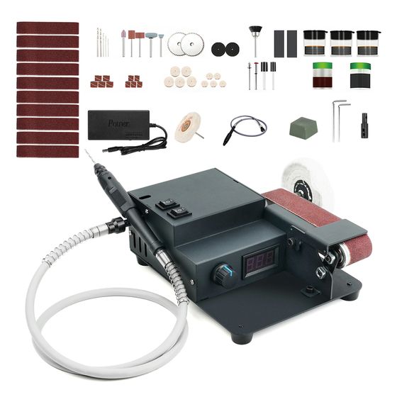 Two Trees Dual Micro Belt Sander, Rotary Tool & Polisher – 3-in-1 Desktop (TL8119)