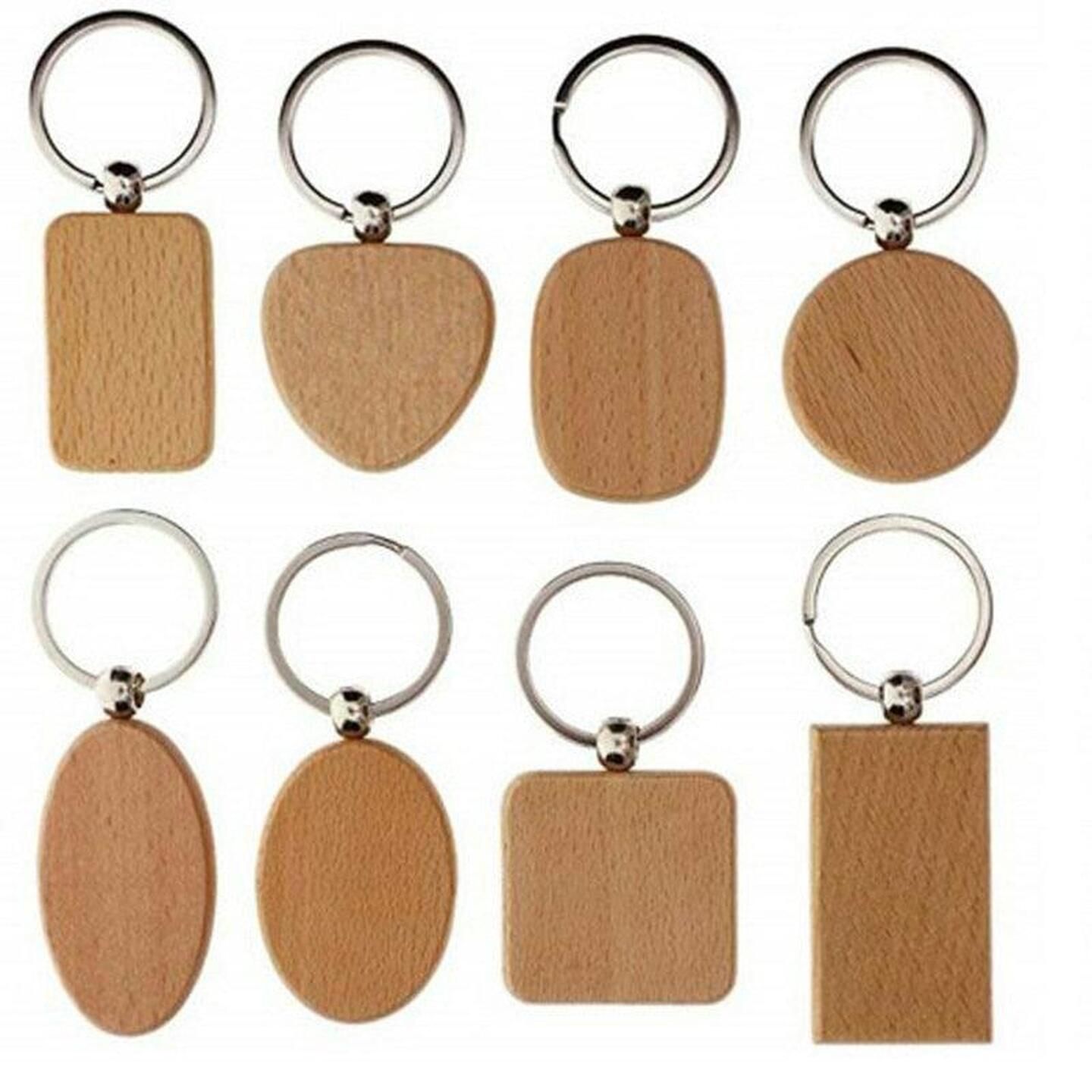 Beech Wood Keychain Random 10pc pack