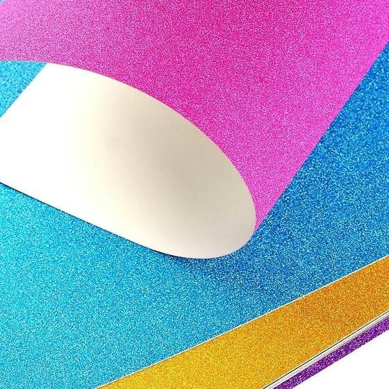 A4 Glitter Cardboard – Random Colours, 10 Pack