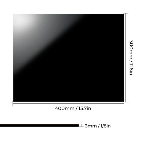 Black Acrylic Sheet – 200 × 200 × 2 mm