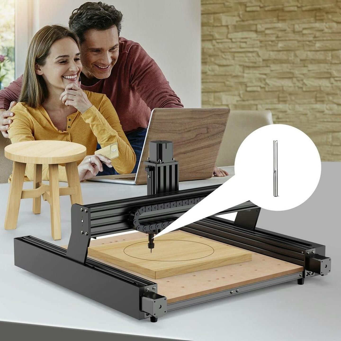DIY CNC Short Stool Wood Kit