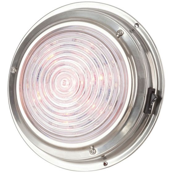 140MM COOL WHITE AND RED LED STAINLESS STEEL DOME LIGHT