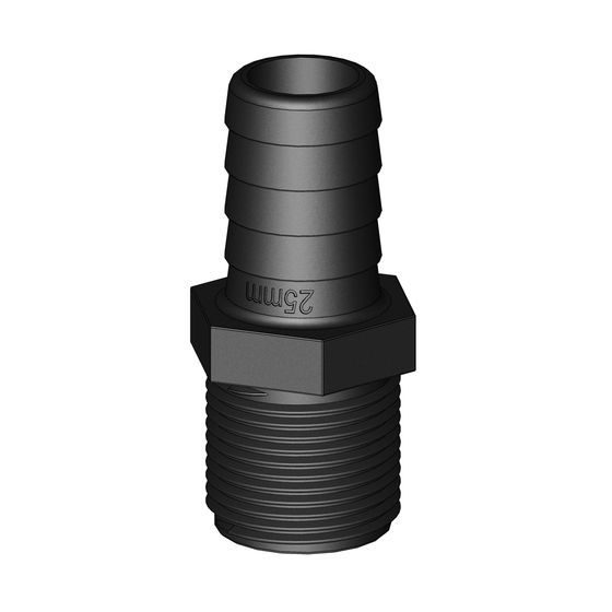 Jaycar Hose Tail to BSP Male Straight – 25mm (1") Hose to 1" BSP Thread