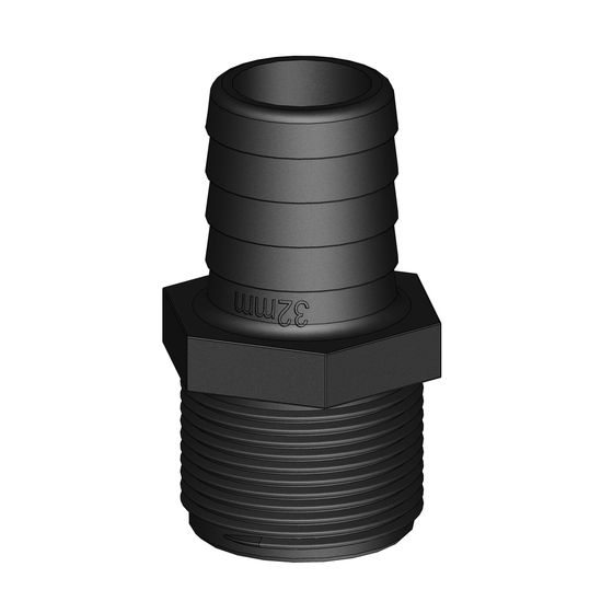 HOSE TAIL TO BSP MALE STRAIGHT - 32MM (1-1/4) HOSE TO 1-1/4IN BSP THREAD