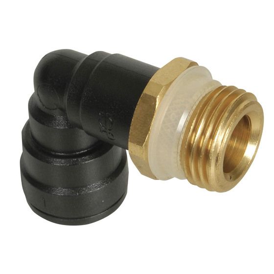 SPEEDFIT ADAPTORS (CONNECTION PIECES) - 12MM HOSE TO 1/2" BSP MALE ELBOW (BRASS)