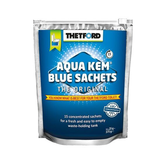 Thetford Aqua Kem Concentrated Blue Sachets – 15 Pack (Porta Potti Holding Tank Treatment)