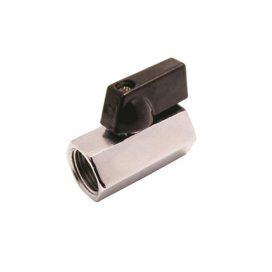 1/4" MINI BALL VALVE CHROME PLATED BRASS FEMALE TO FEMALE