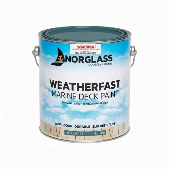 Weatherfast Deck Paint Misty Grey 4L – Slip-Resistant Coating for All Deck Materials