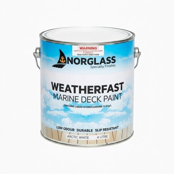 Weatherfast Deck Paint Arctic White 4L – Slip-Resistant Coating for All Deck Materials