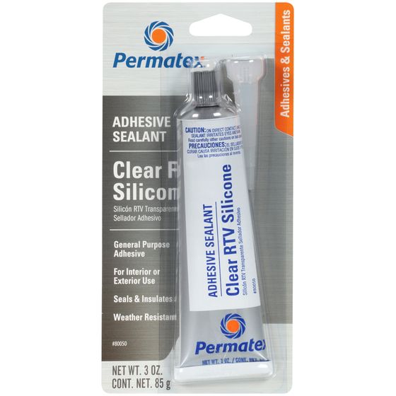 Permatex Clear RTV Silicone Adhesive Sealant 85g – Waterproof, Flexible, -59°C to 204°C