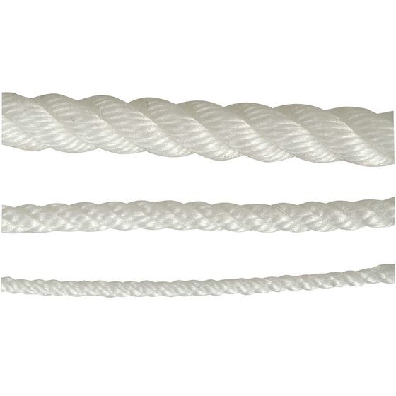 Silver Ropes 6mm Three-Strand Polyethylene Rope – Silver, 100m Roll, UV Stabilised, Heat Sealable