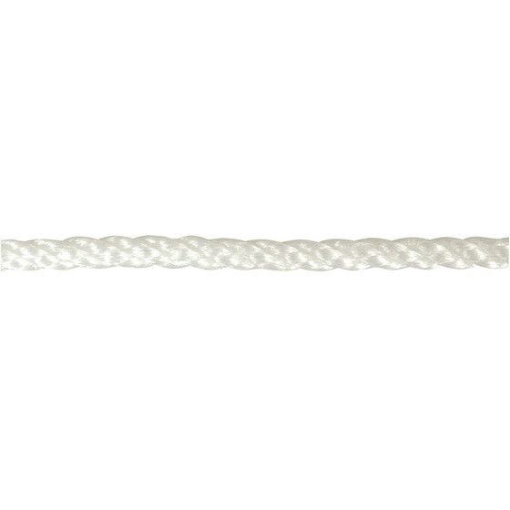 JAYCAR Polyethylene Staple Rope – 8mm 3-Strand, Silver, 100m Roll