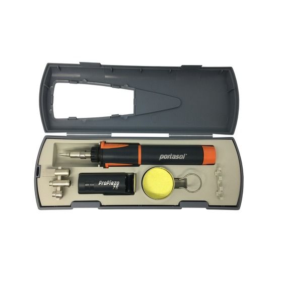 JAYCAR Portasol Pro Piezo Gas Soldering Iron Kit with 5 Tips & Case (TS1318)
