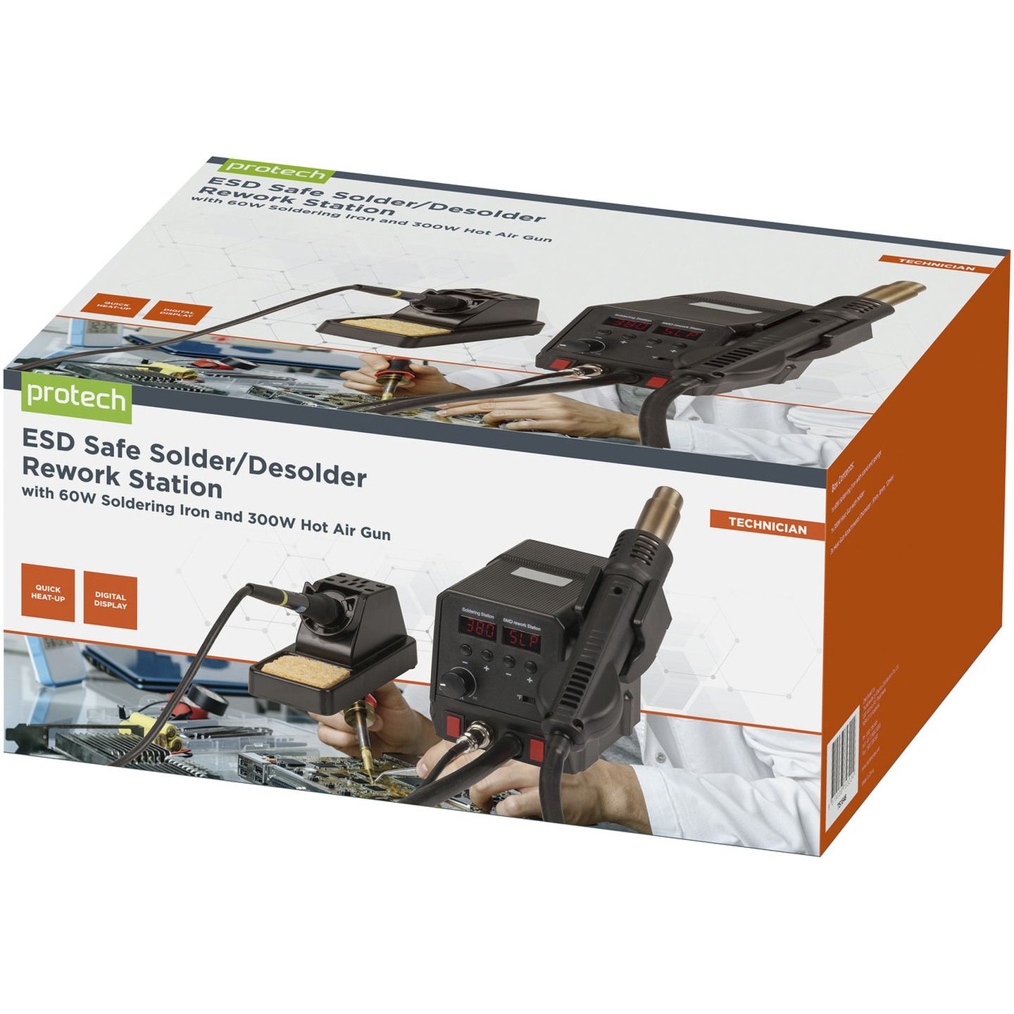 YIHUA 948 ESD Safe 90W Desoldering Station – Soldering Iron & Suction Gun Kit – 110V