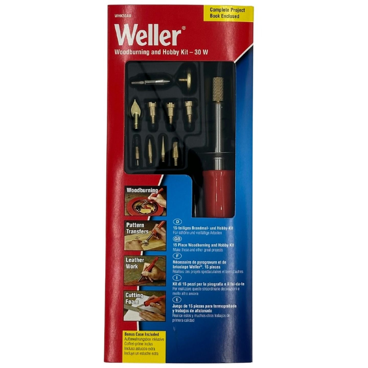 Weller 25W 230V Wood Burning and Hobby Kit 15 Peice