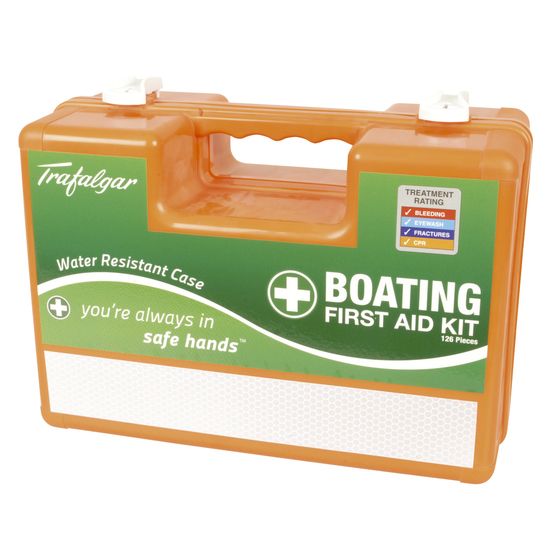 Boating First Aid Kit – 126 Items in Marine-Grade Water-Resistant Case, External CPR Guide