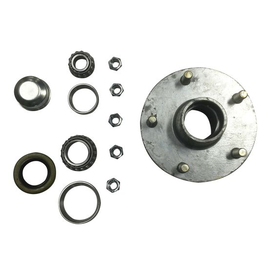 6" Galvanised Hub for HQ Holden — 5 Stud, With LM/SL Bearings, Dust Cap & Oil Seal